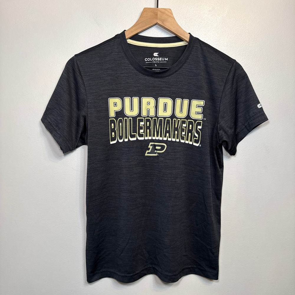 Colosseum Purdue Boilermakers Youth Large 16-18 Charcoal Gray T-Shirt